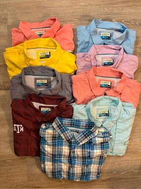Magellan Outdoors Men’s Short-Sleeve & Long Lot Of 9